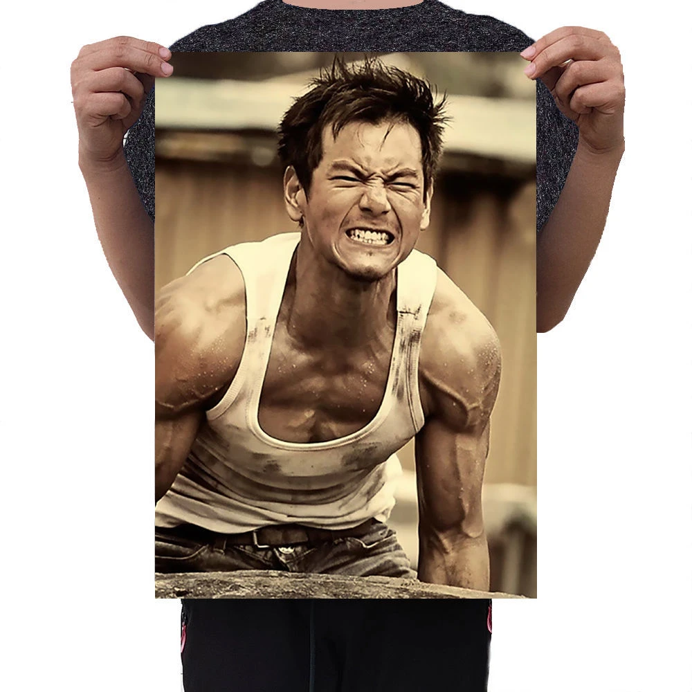 彭于晏电影海报激战 健身肌肉海报复古牛皮纸宿舍拳击馆装饰挂画