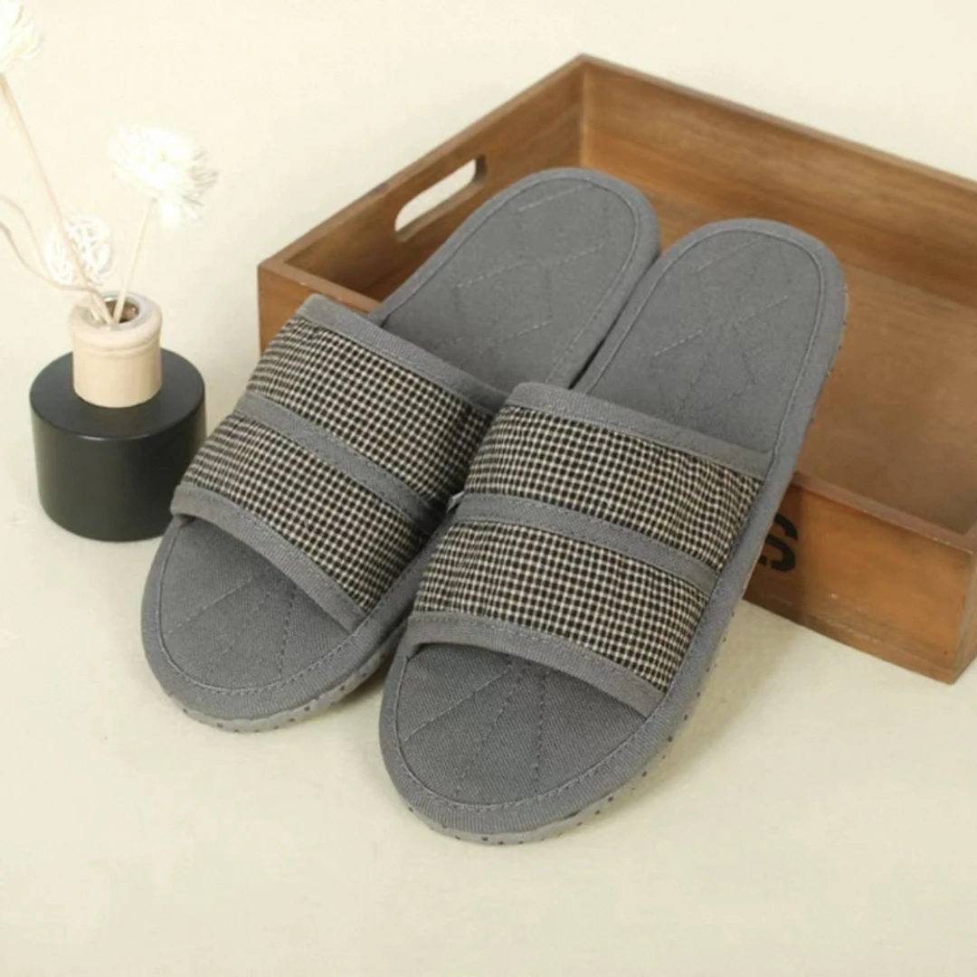 室内居家男款吸汗防臭软底四季手工布艺拖鞋超大码静音拖