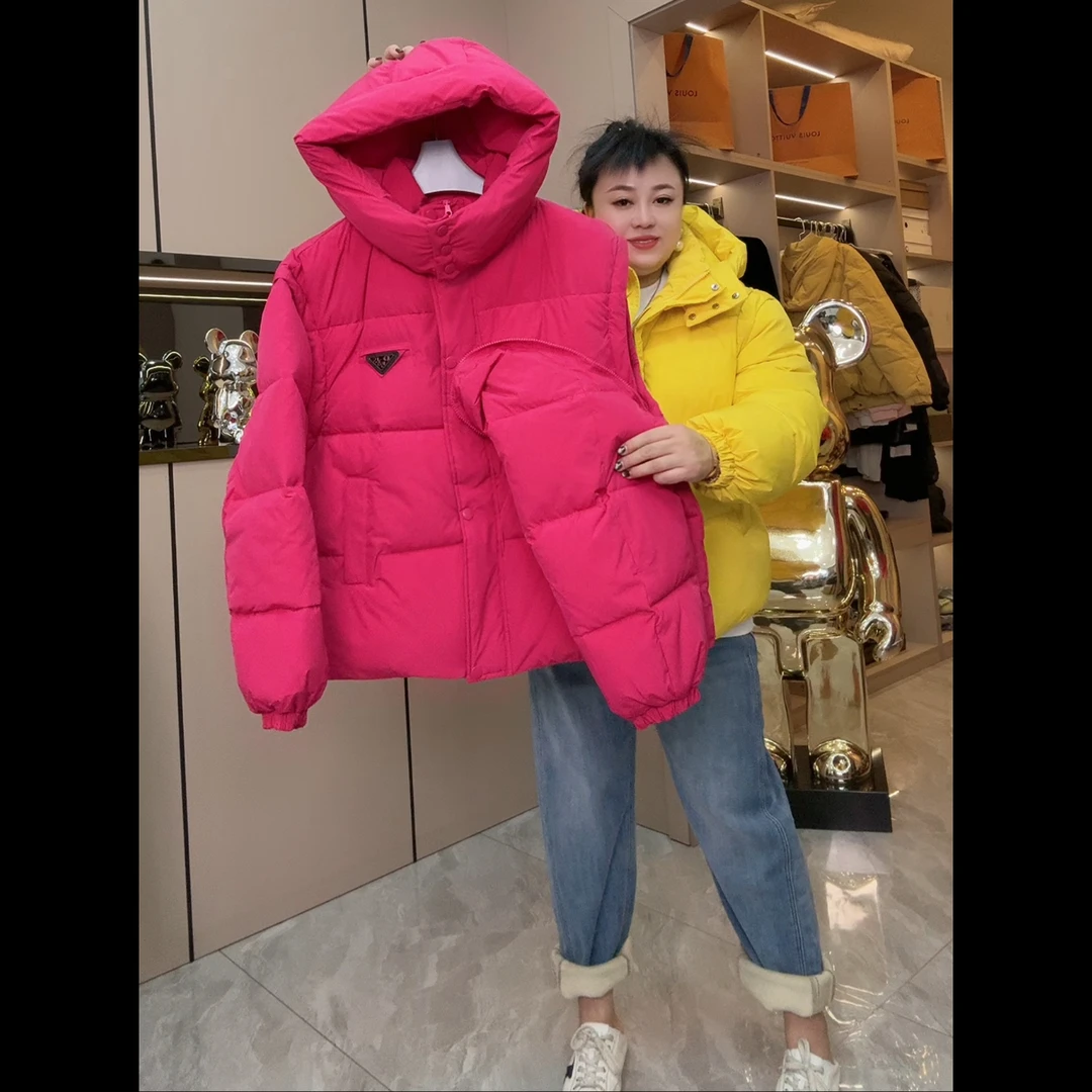 24.欧货带帽时尚棉服702款袖子可拆卸衣长约67