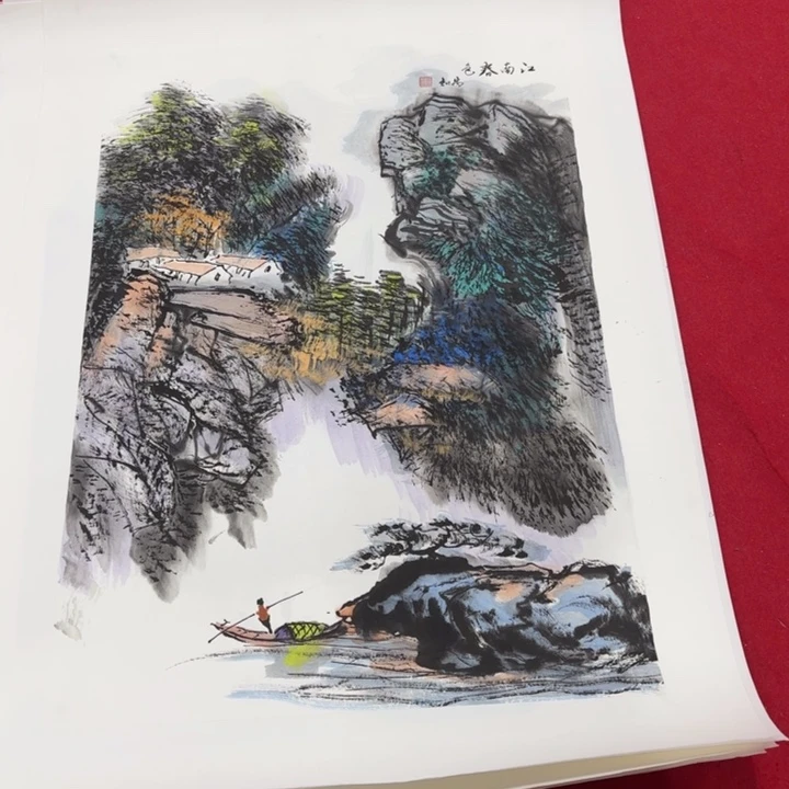 国画花鸟等图案为一体而