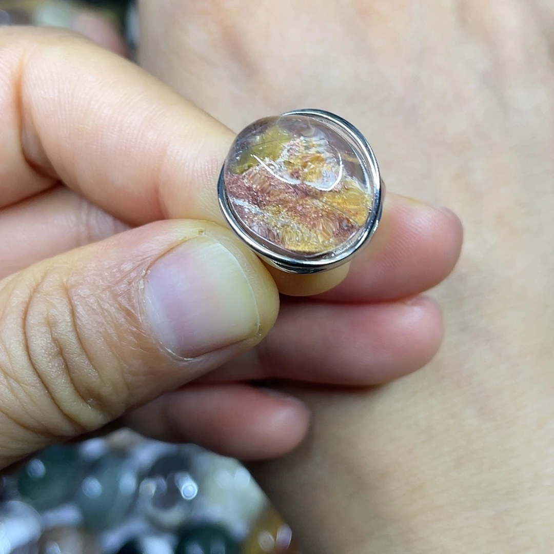 【闪购商品】银S925镶嵌珠宝半成品水晶戒指