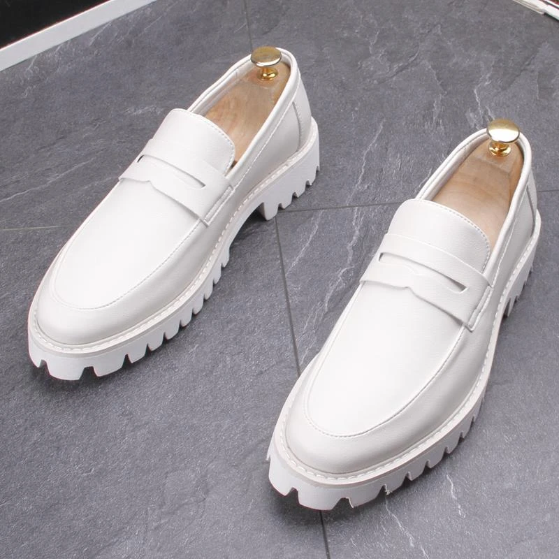 PTRICH白色皮鞋英伦风商务西装小白皮鞋男款爆款2025新款鞋子男款