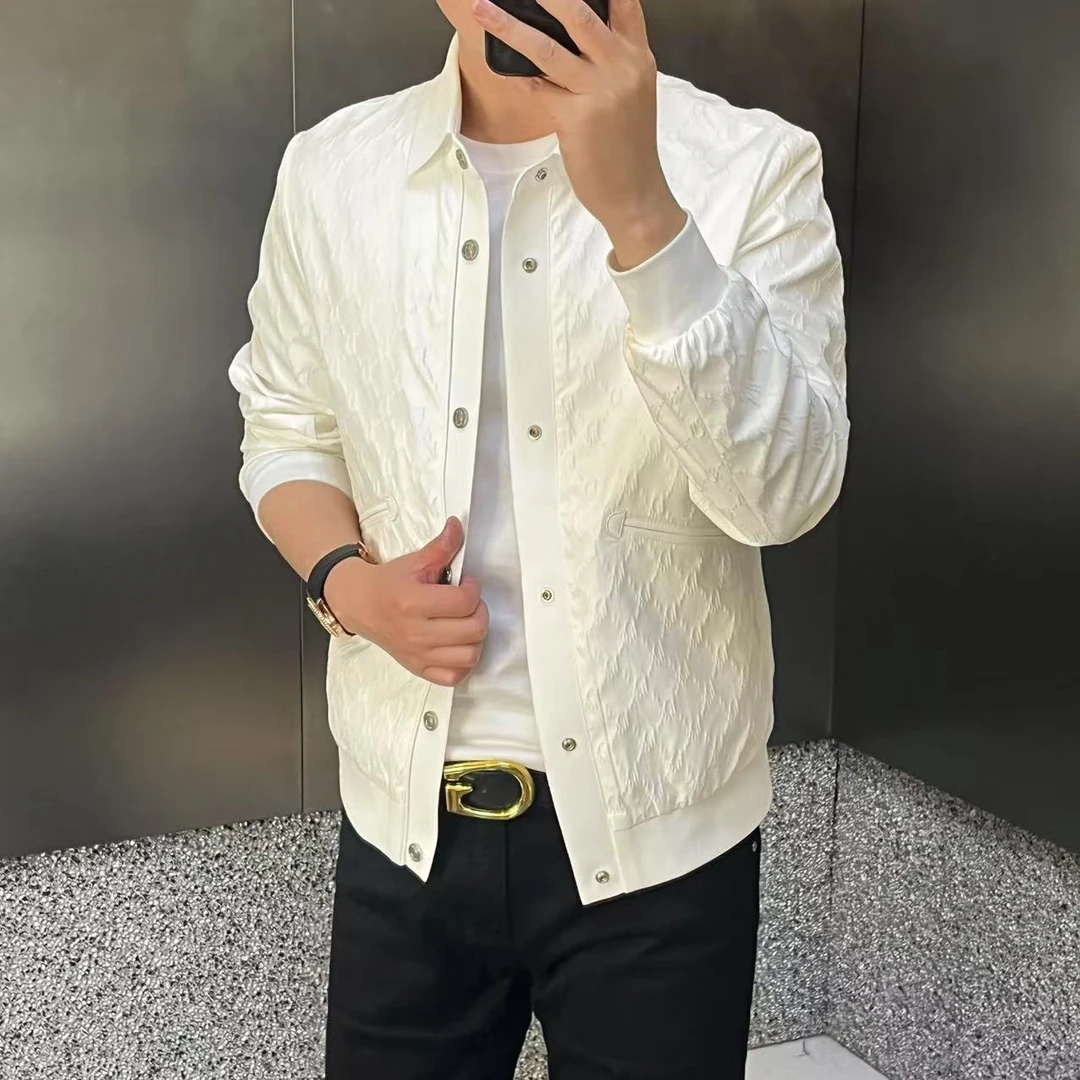春季新款高端男士潮流百搭个性网状印花休闲夹克外套JK25166926