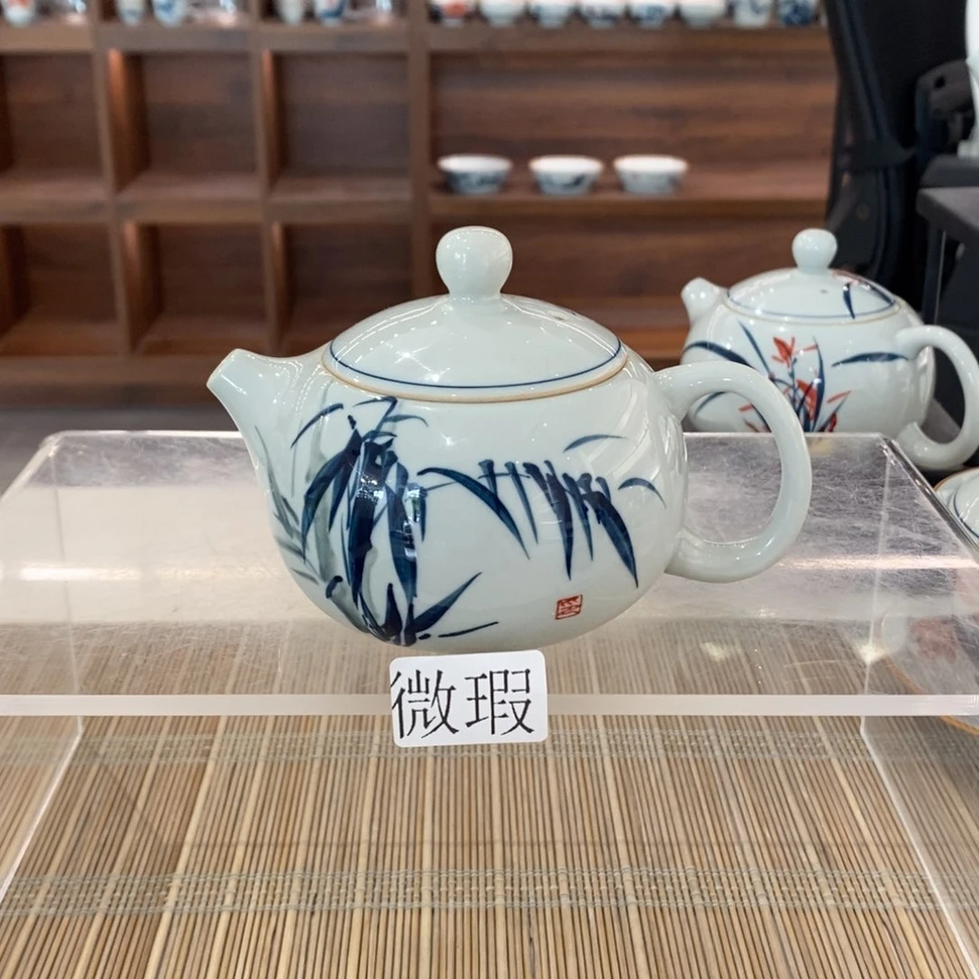 微瑕釉下彩纯手绘手工绘制