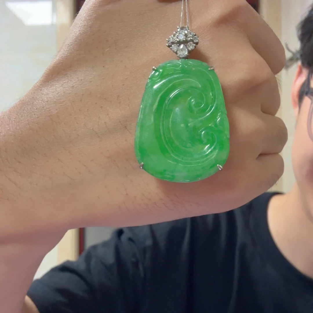 翡翠银S925镶嵌颈饰吊坠