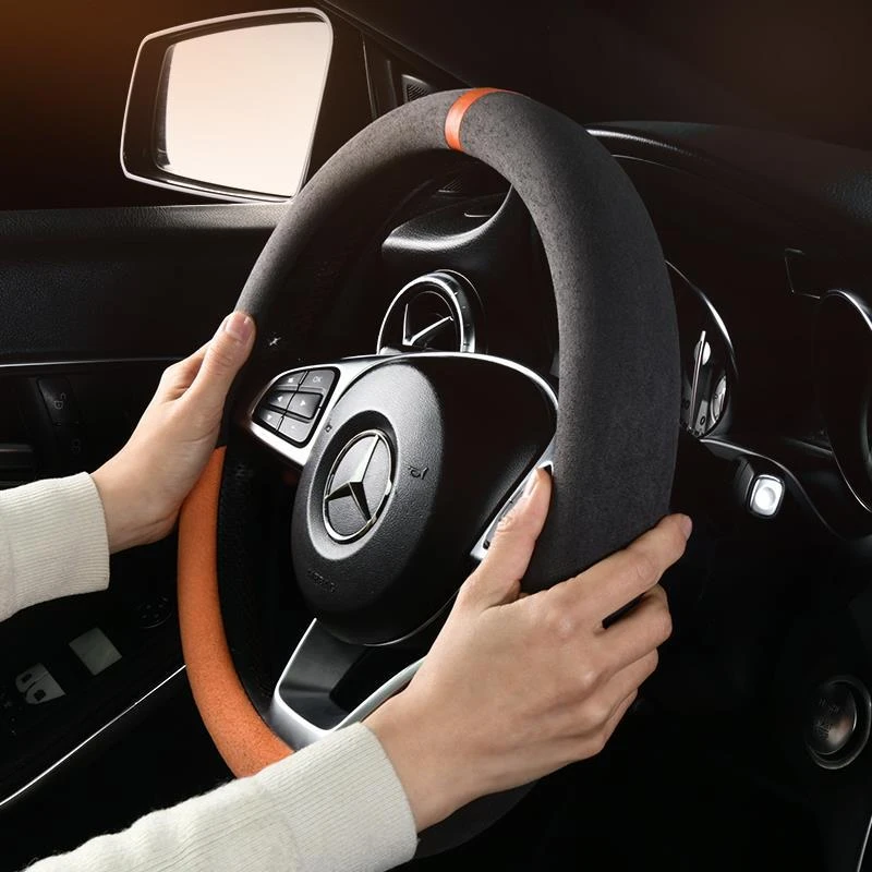 四季翻毛皮汽车把套北汽幻速S3s2s6h2h3绅宝d50x25x35x55方向盘套