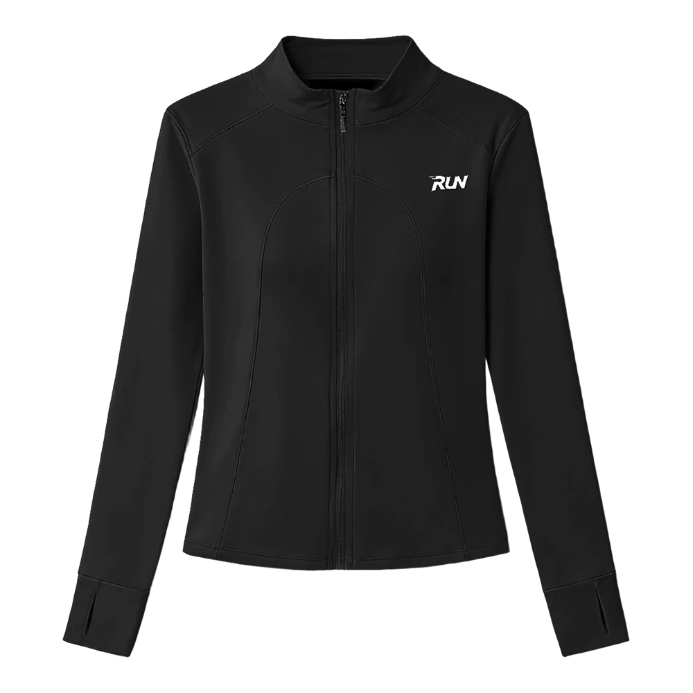 健身运动外套女秋冬季加绒保暖晨跑长袖显瘦女款修身跑步瑜伽外套