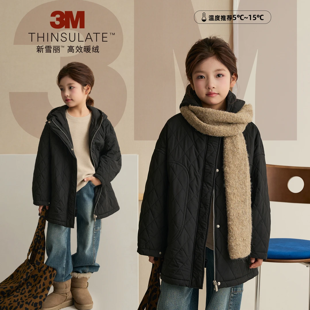 【菱格美学】男女童菱格立领棉服使用3M新雪丽棉汉服8737D