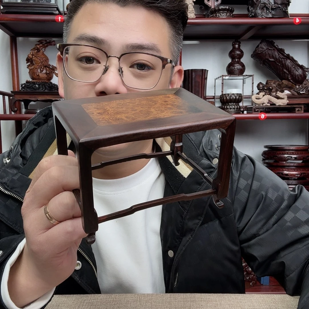 大红酸枝工艺品底座
