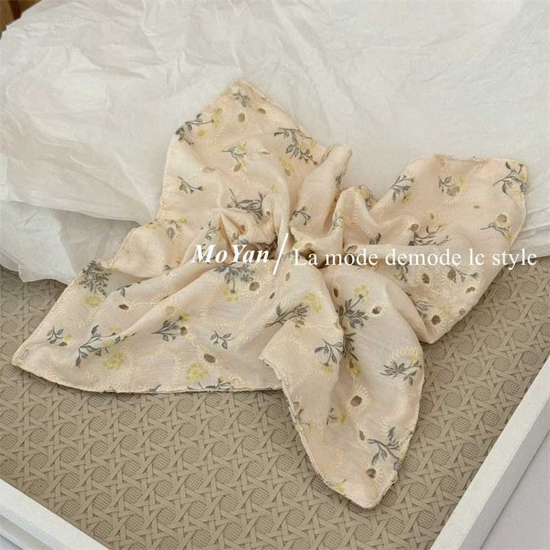 大欧丫头DLY气质款现货直发大肠发圈网红甜美发圈碎花百搭方巾