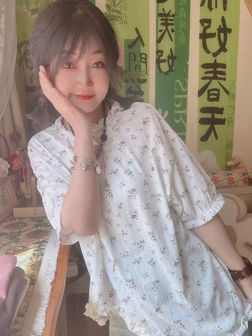 【花花时节】洋气女装春游度假风减龄碎花短袖T恤介意瑕疵慎拍