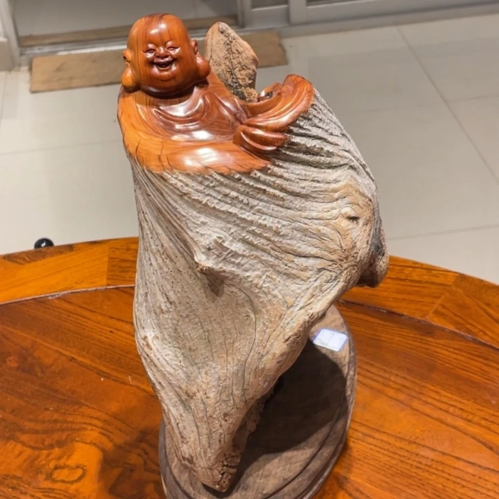 绿***山柏木（崖柏）弥勒摆件