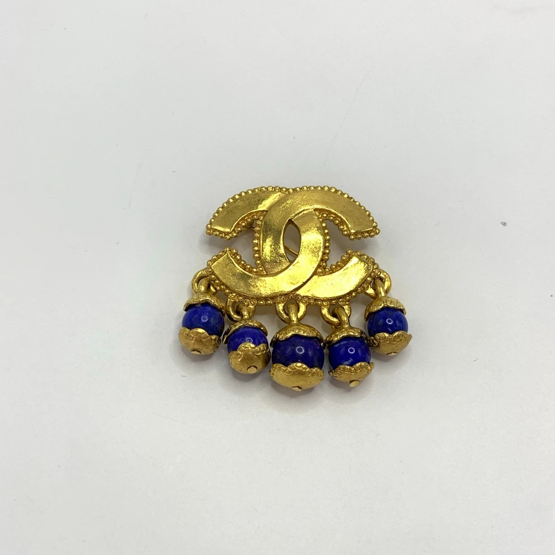 95新 Chanel/香奈儿 合金中古款琉璃流苏双c胸针/260530XZP7Q40