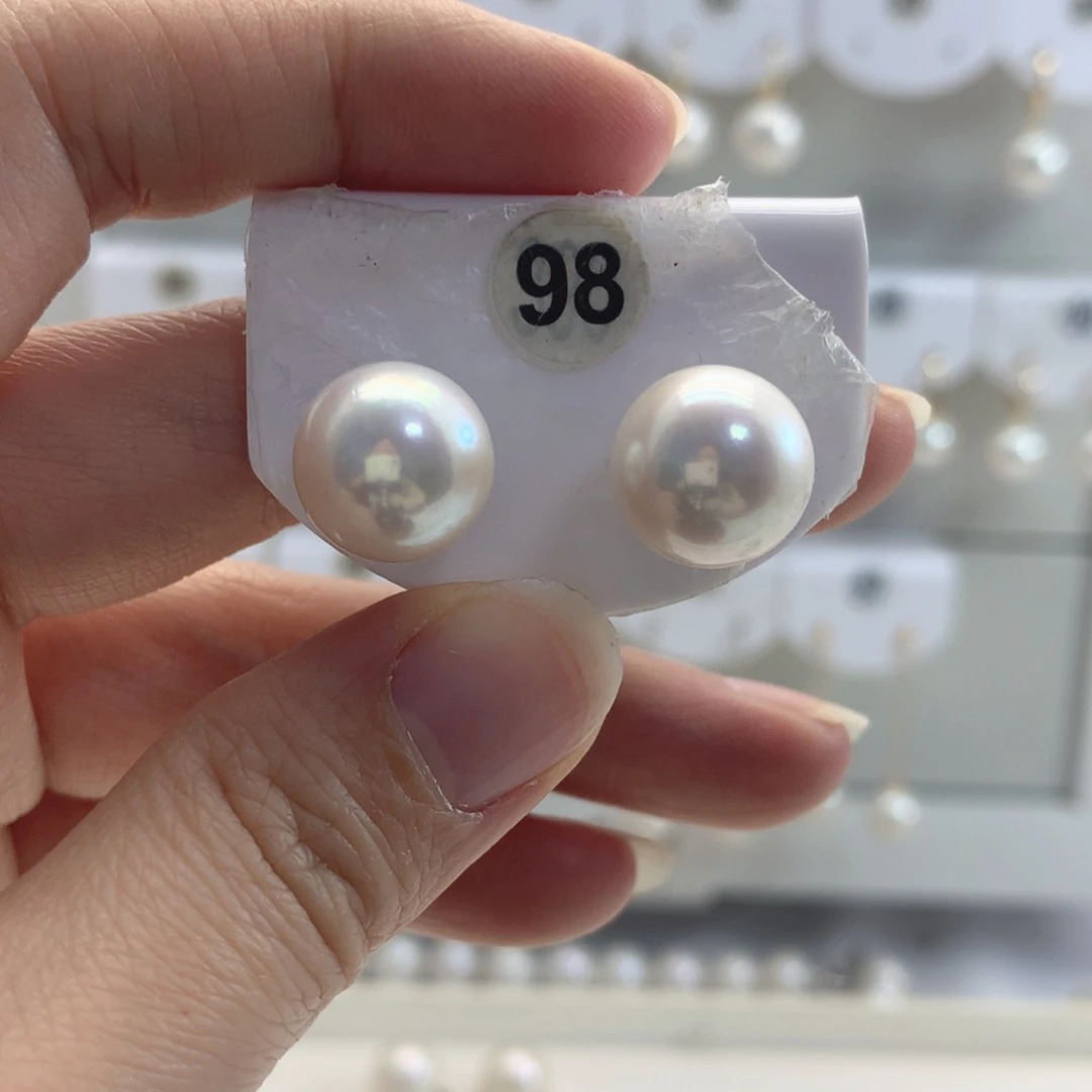 淡水珍珠耳饰银S925镶嵌