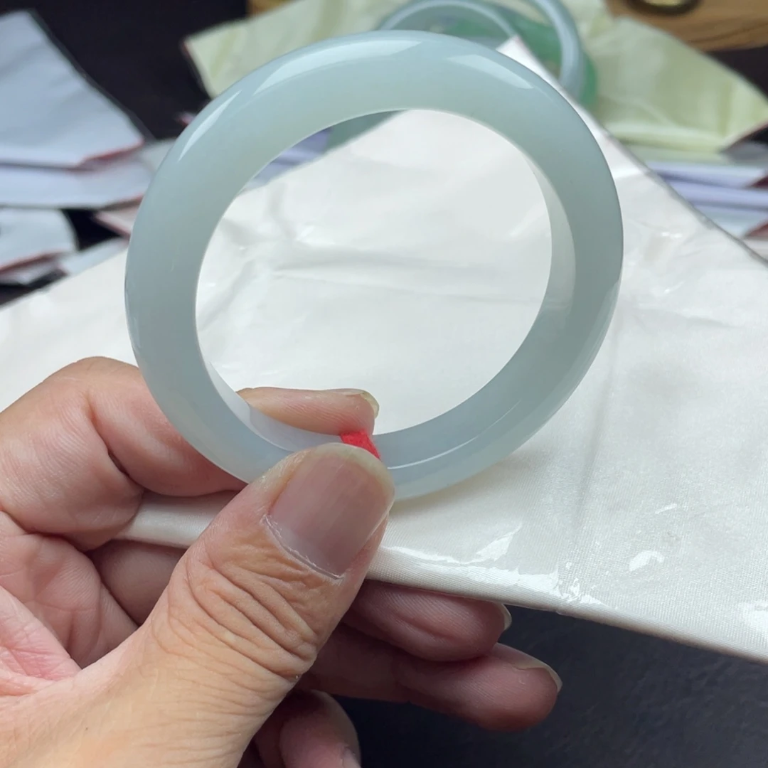 未镶嵌手镯翡翠55.8糯冰晴水起胶