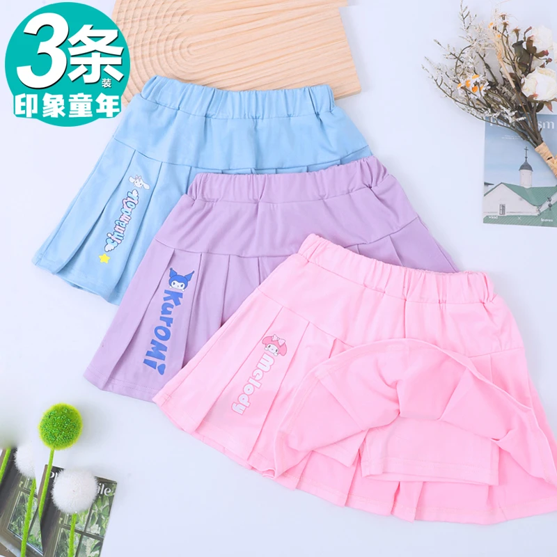 女童百褶裙半身短裙裤2025新款夏季运动速干JK女孩外穿防走光裙子