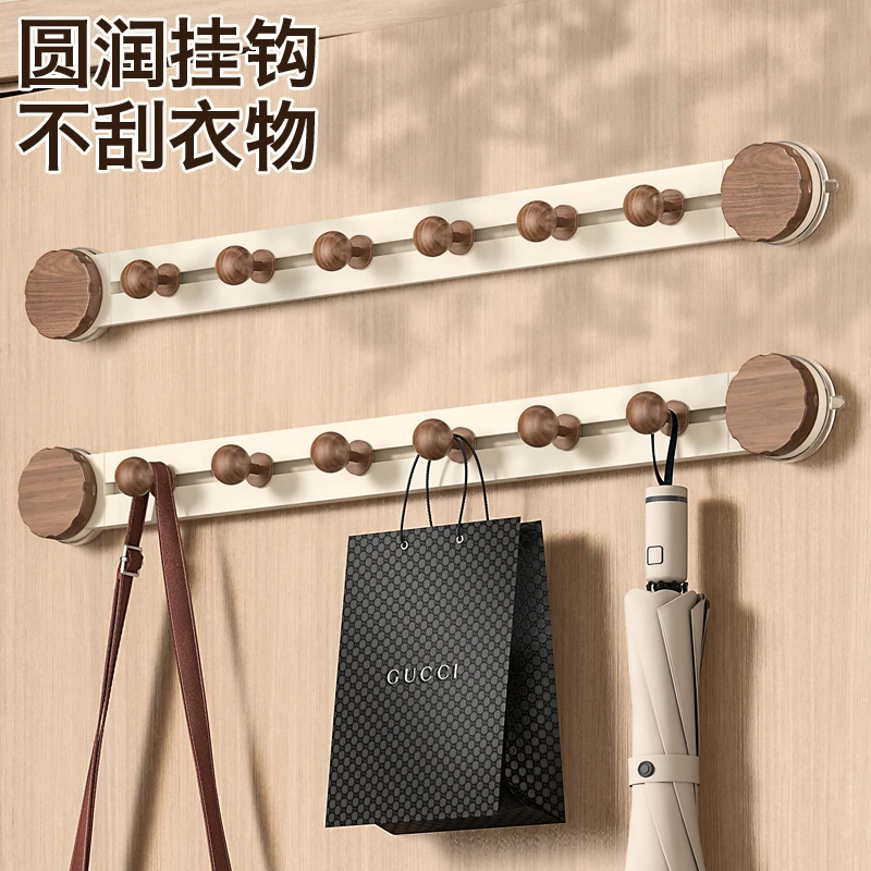 挂衣钩家用高吸盘无痕联排挂钩收纳卫生间强力免打孔置物架一排