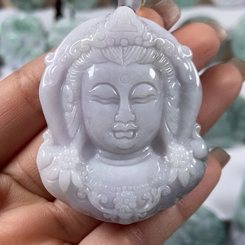 翡翠颈饰未镶嵌观音洒乌鸡料福利