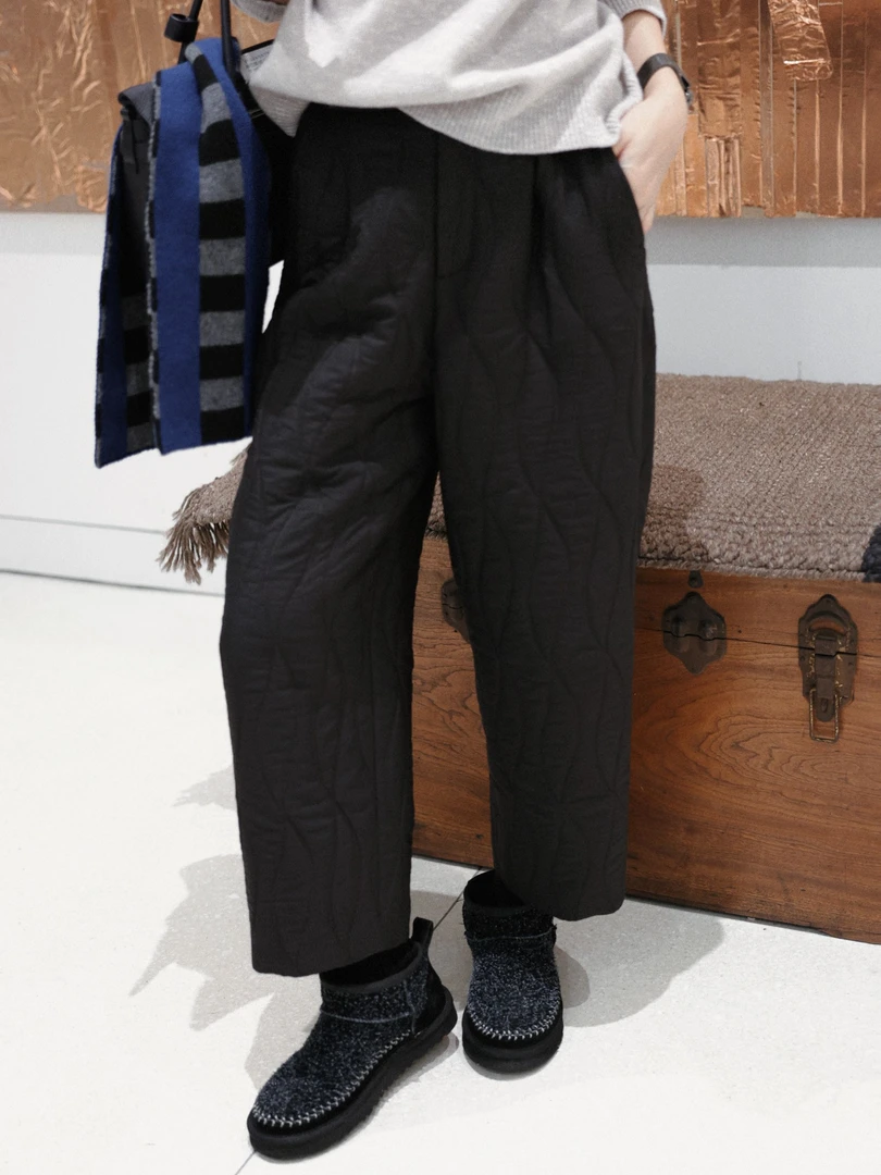 TT设计师【腿精秘籍】百搭叶状夹棉简约时尚松紧腰棉裤TT191508