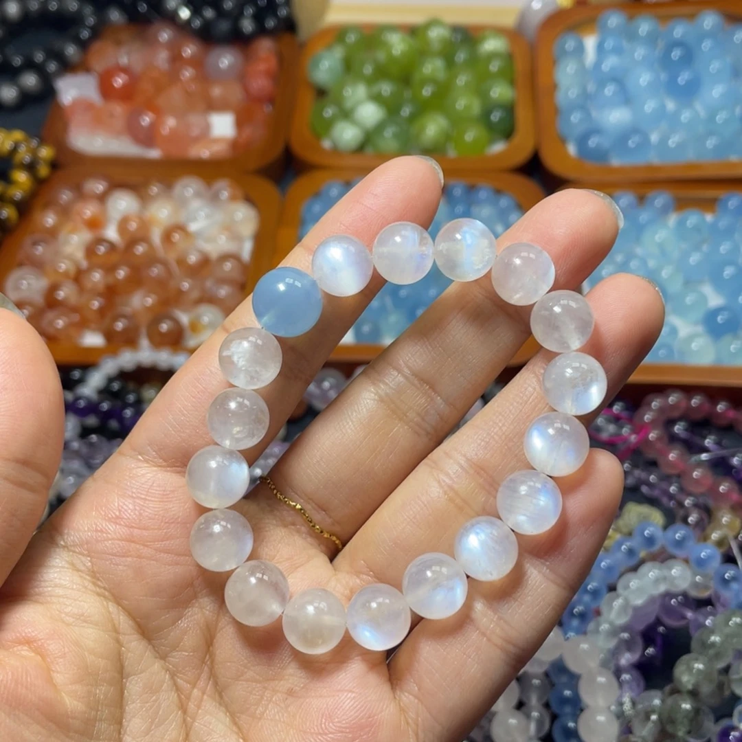 水晶未镶嵌手链蓝月
