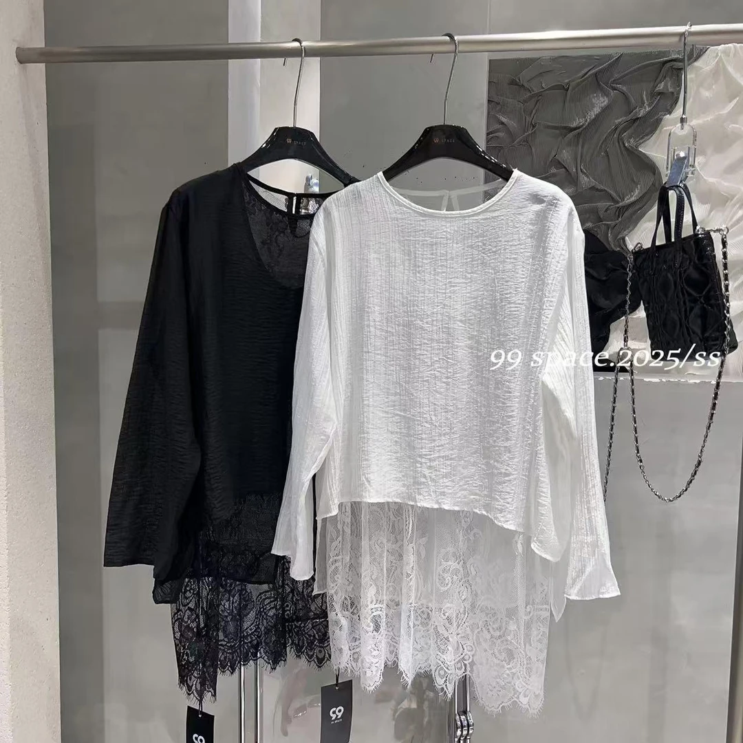 杨杨 99-新款—蕾丝假两件上衣25195