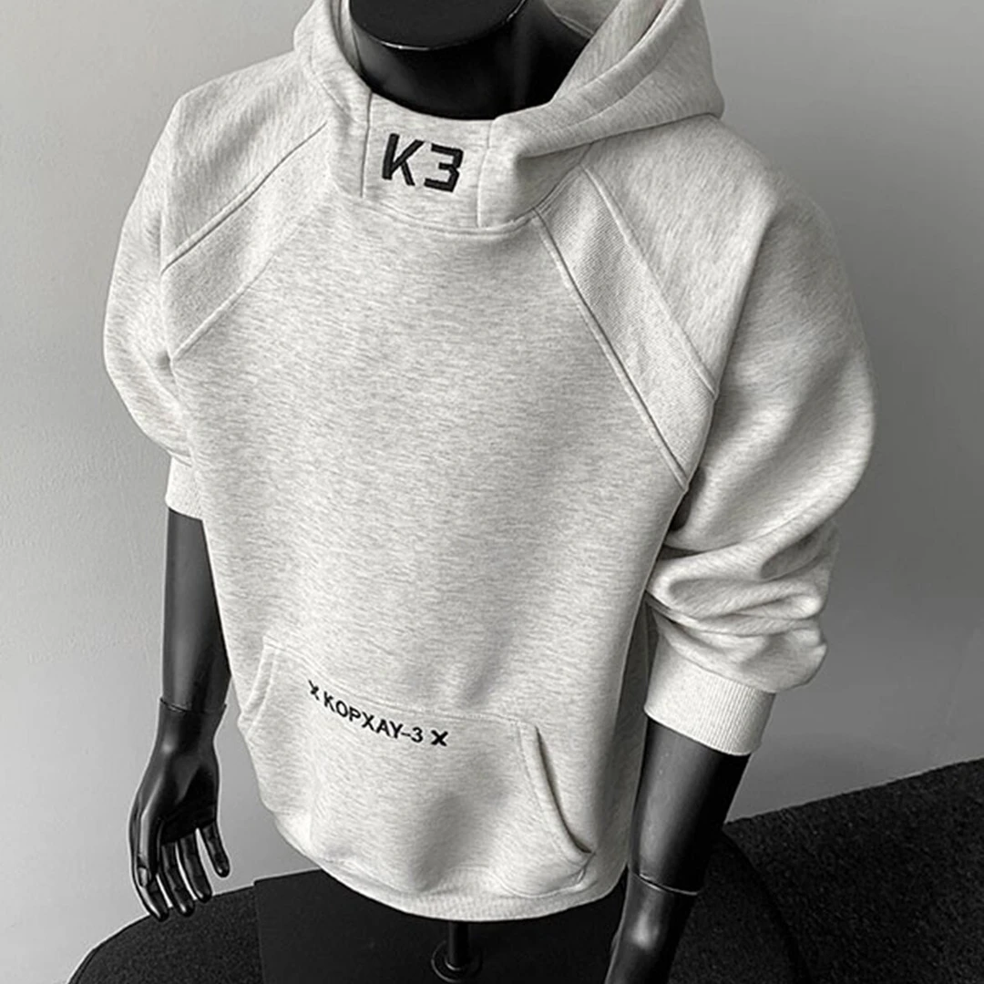 美式刺绣连帽卫衣男女款秋季运动复古拼接外套cleanfit设计感上衣