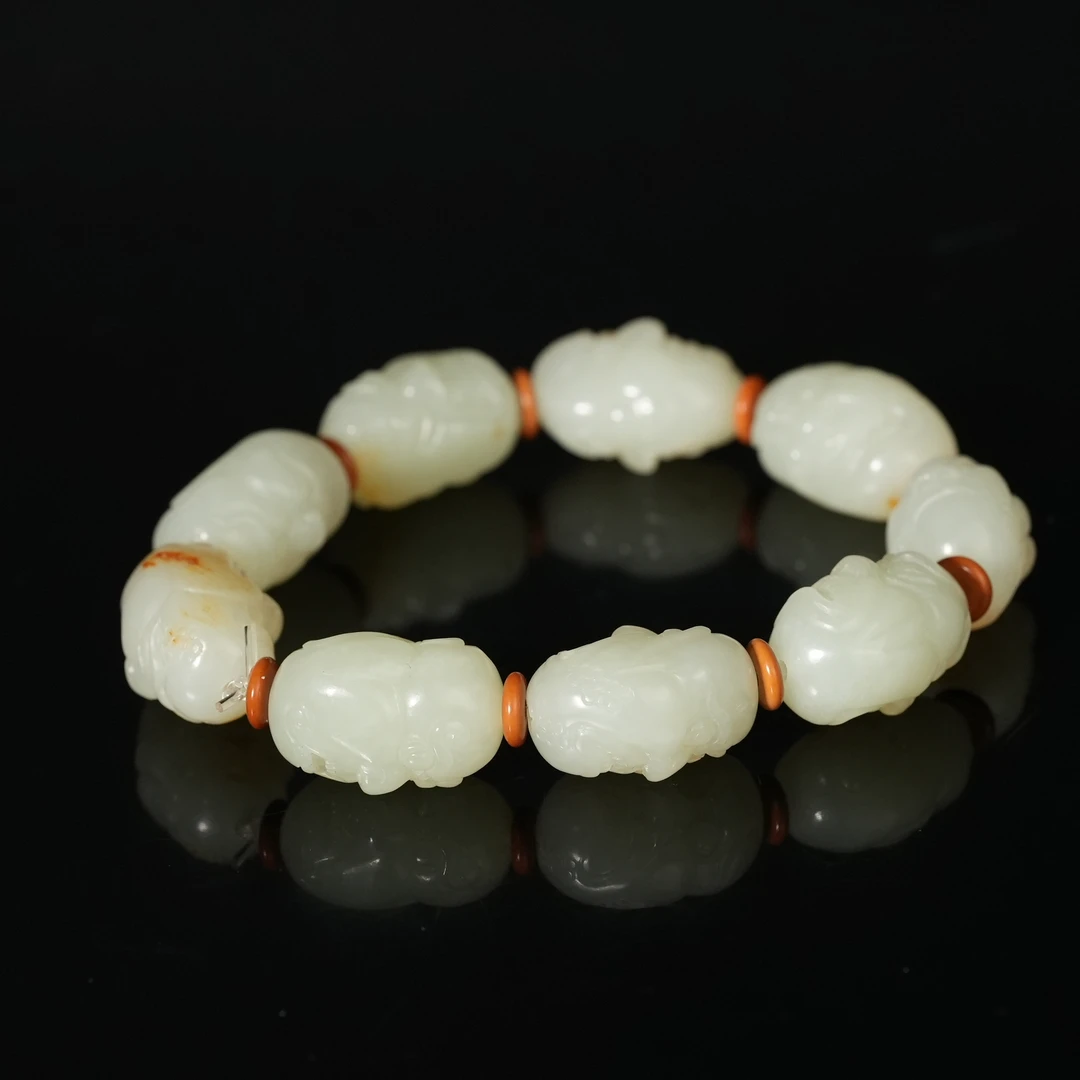 二十世纪中后期和田玉十八罗汉手串HTYS18A250629036