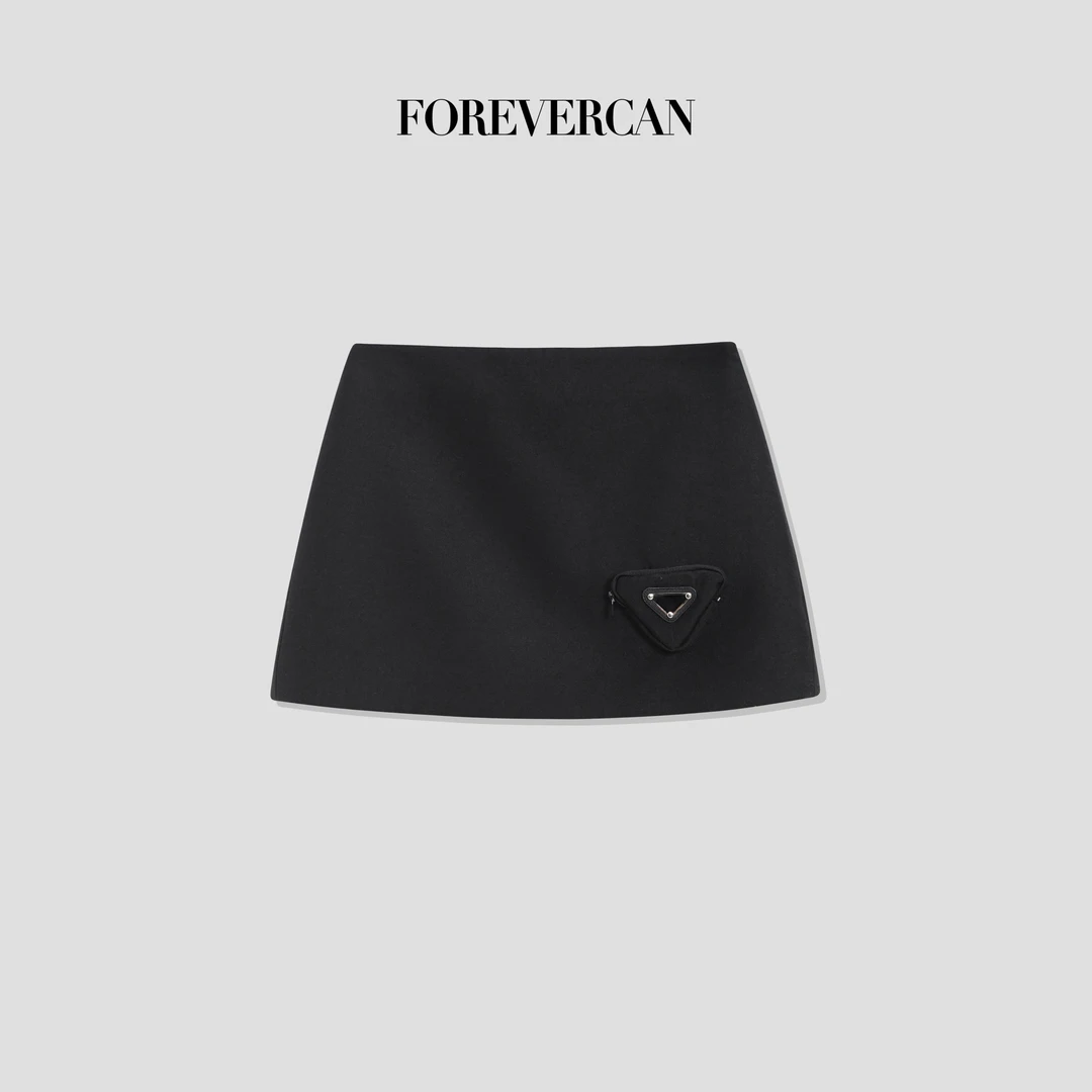 FOREVERCAN“通关攻略”极简百搭半裙中高腰半身裙SD22556