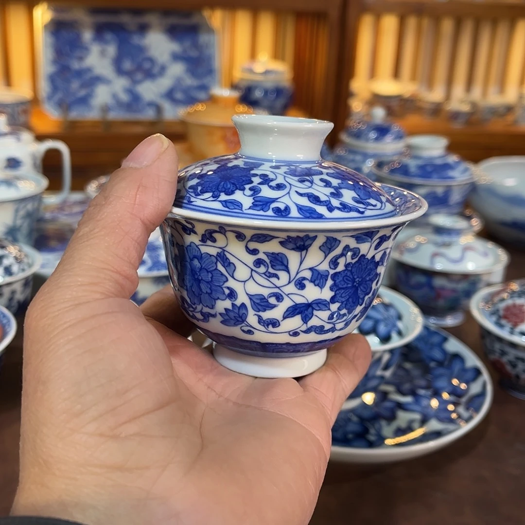 錡镇堂手工手绘盖碗