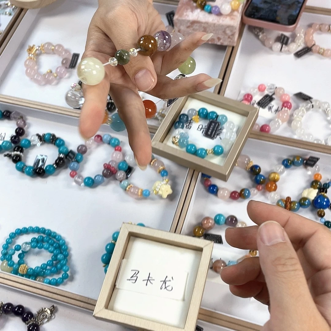 水晶手链银S925镀金镶嵌