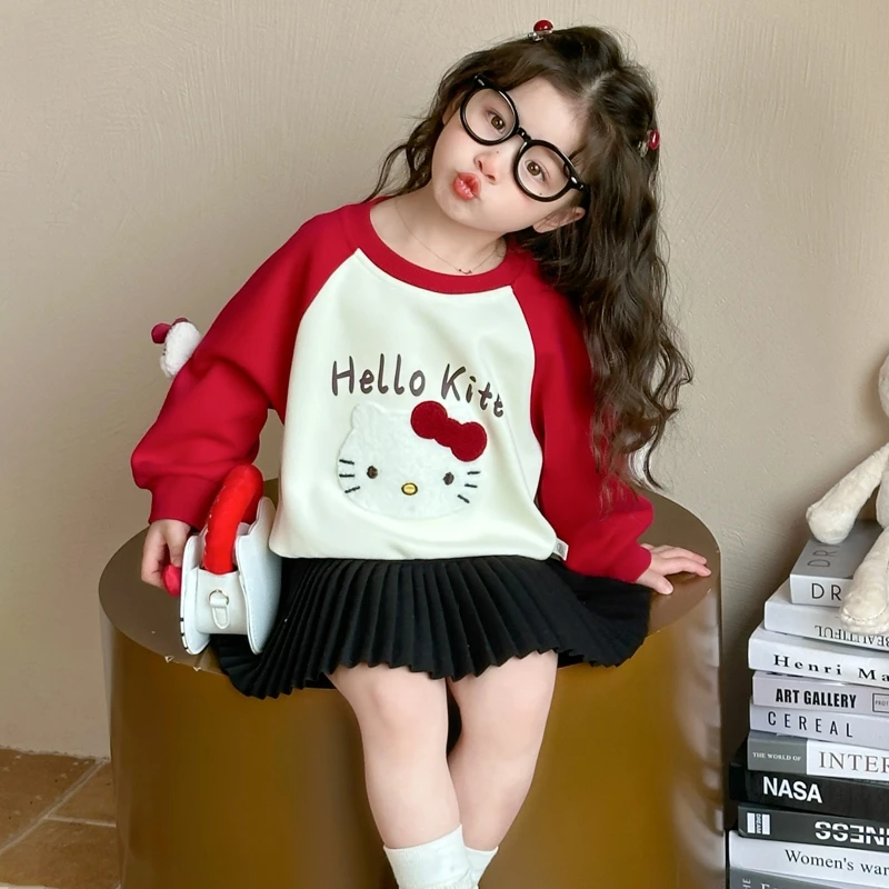 女童卡通可爱时髦卫衣外套2025春秋季女宝宝卡通休闲猫咪上衣洋气