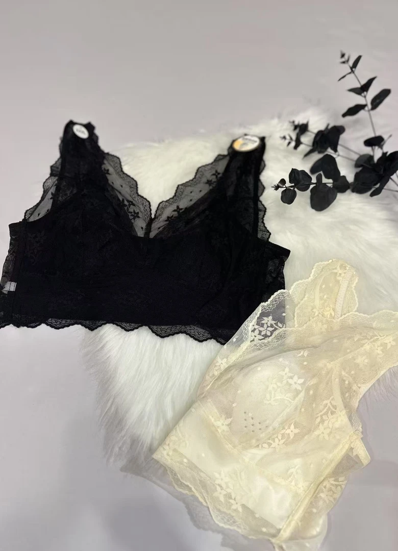 NO退NO换E6235大码胖M法式纯欲蕾丝轻薄舒适一体美背打底抹胸吊带