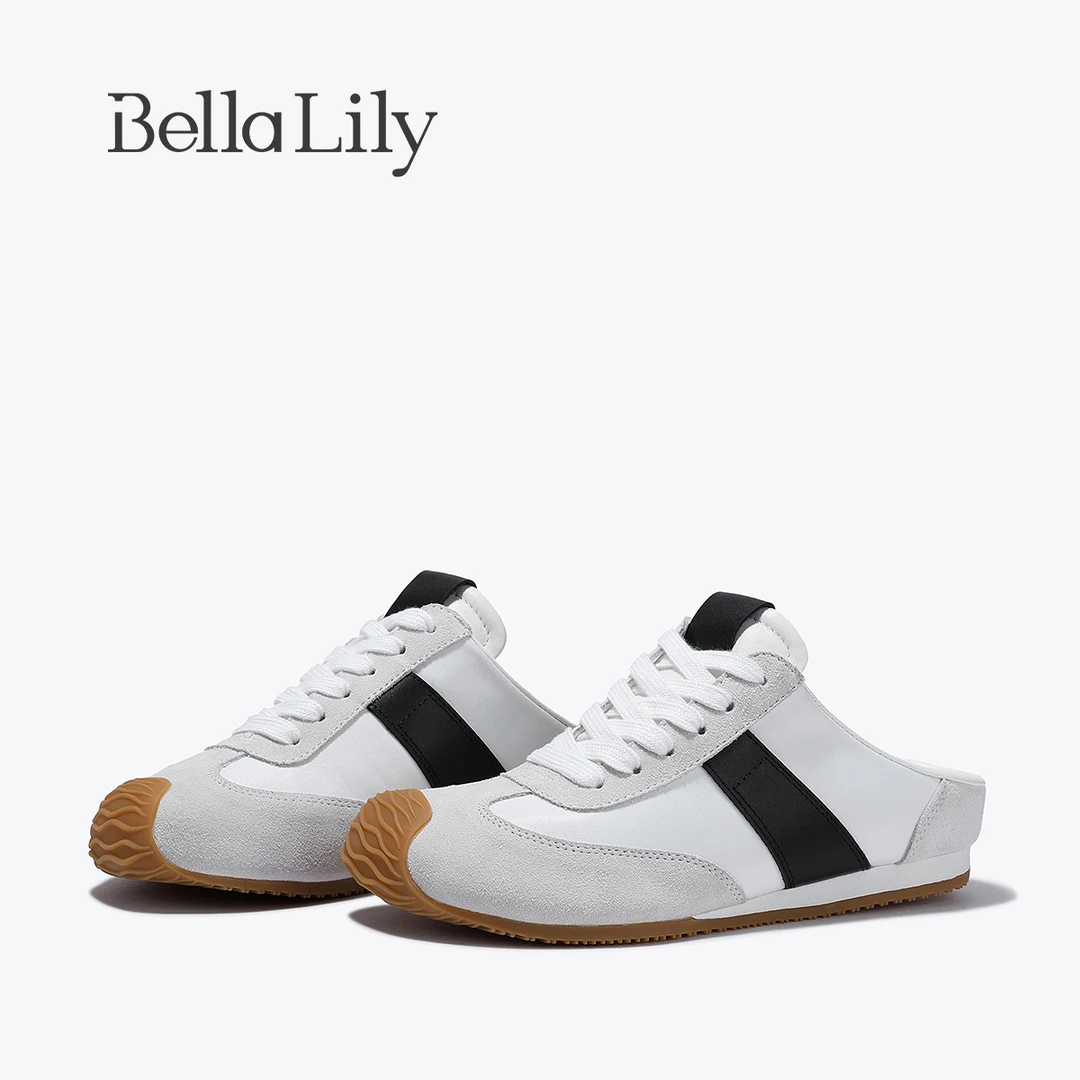 BellaLily2025夏季韩版大头懒人鞋女个性潮酷平底鞋百搭包头拖女