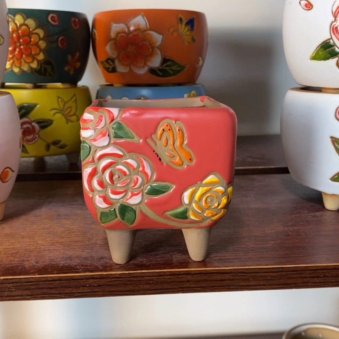 红陶韩式多肉植物花盆