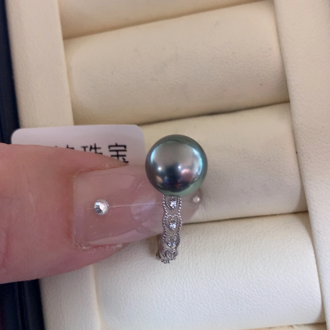 18K金镶嵌戒指海水珍珠