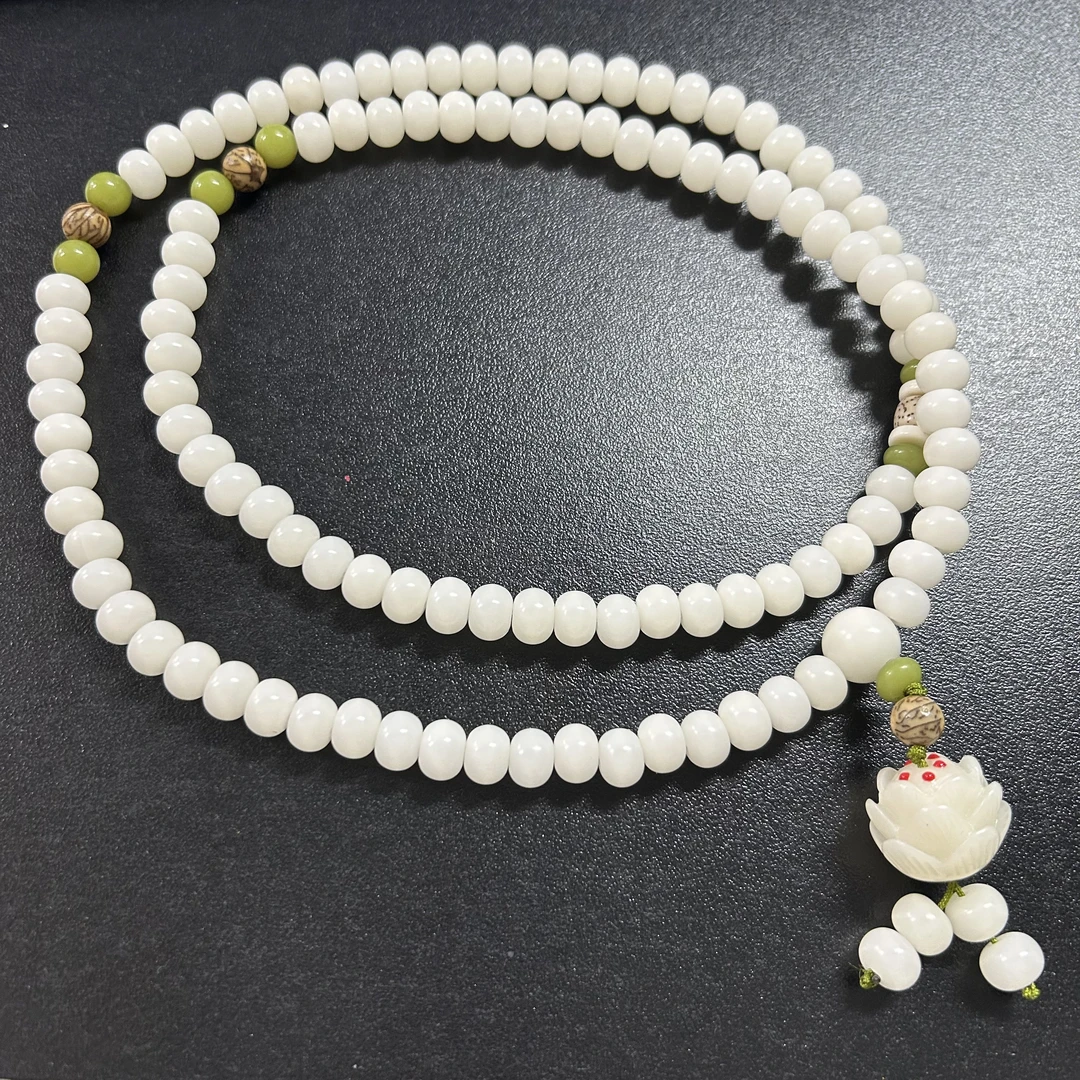 白玉菩提+绿珠+莲蓬双圈甄选串手2050（悬浮礼盒）