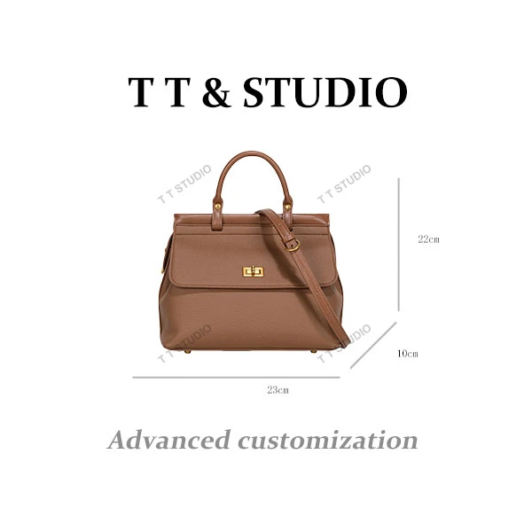 【TT Studio】GQ-8792-棕色RAIN.CUN时尚简约腋下斜跨轻奢女包