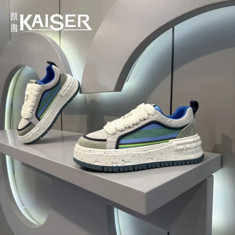 凯撒秋季百搭品质男鞋增高软底防滑低帮板鞋运动休闲男士小白鞋子