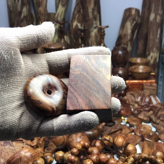 M****g海南黄花梨方块平安扣