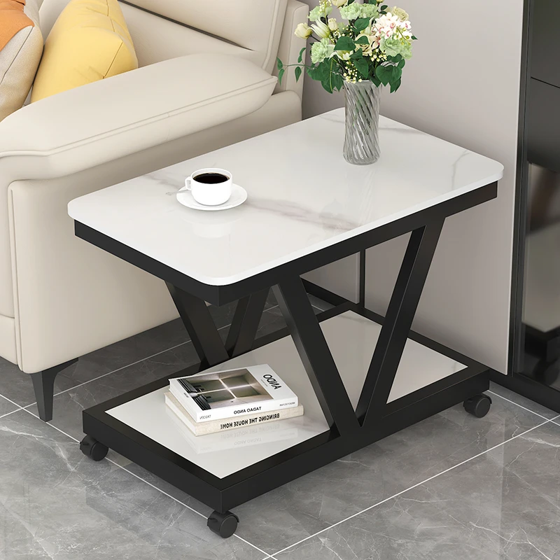 岩板沙发边几边柜侧边柜阳台小茶几可移动带轮网红小桌子角几边桌