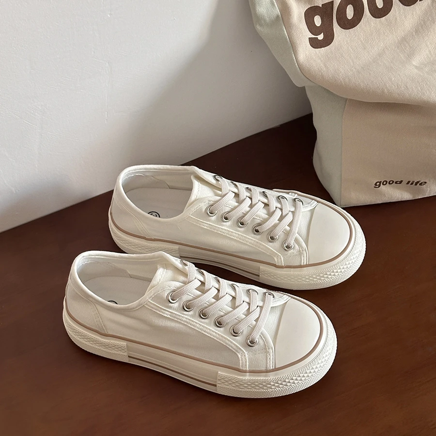 夏季薄款透气帆布鞋女款百搭学生松紧带懒人一脚蹬小白鞋夏女鞋子
