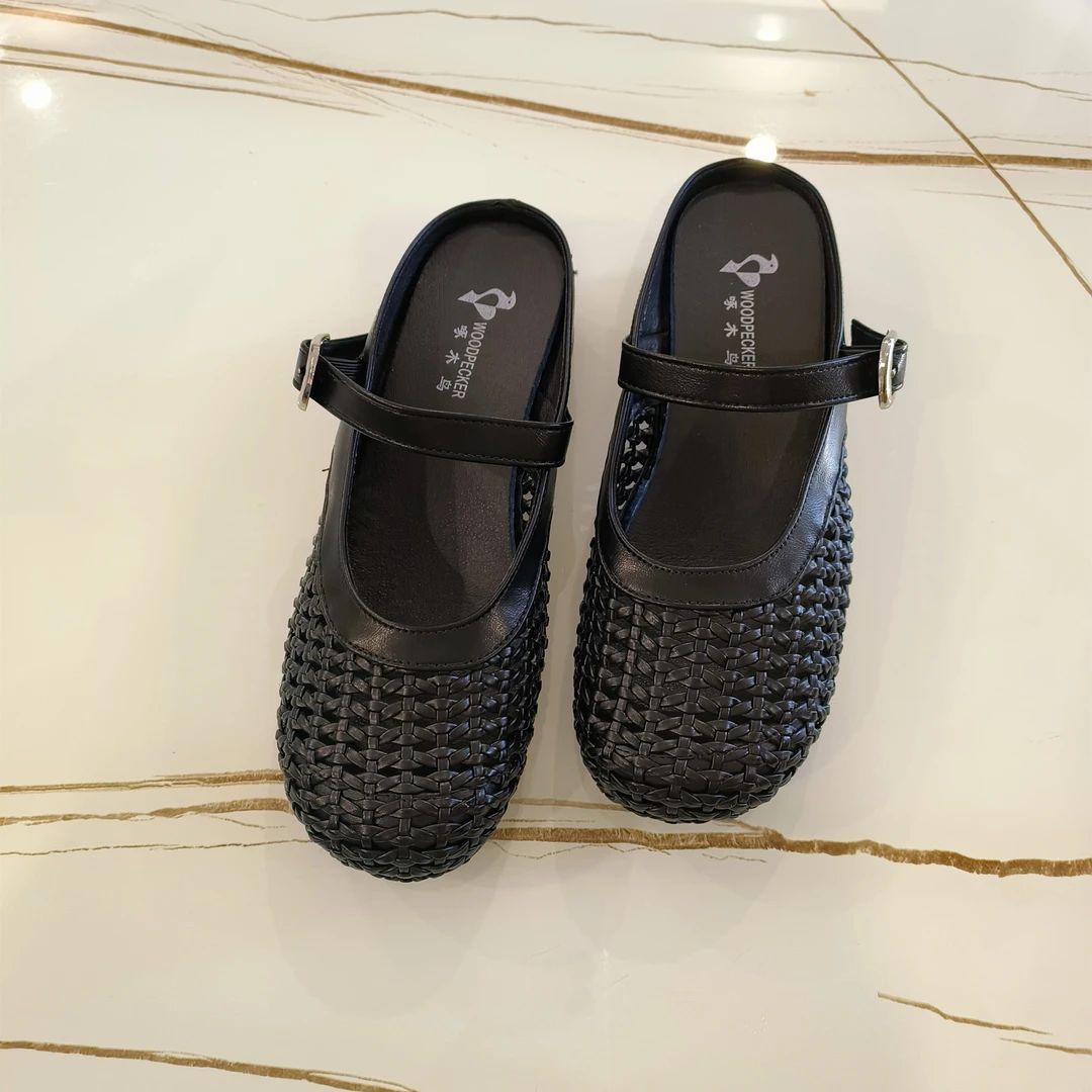 【啄木鸟】夏季新款包头凉鞋舒适百搭透气洞洞鞋镂空女凉鞋外穿拖鞋