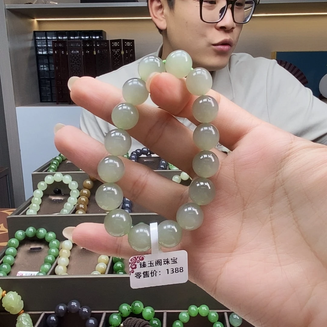 和田玉未镶嵌手串12晴水