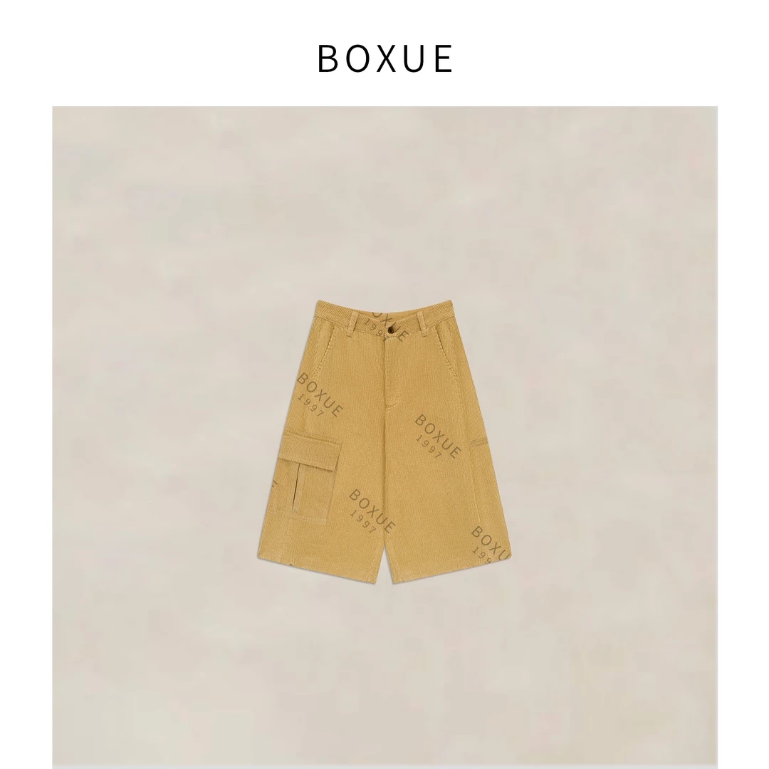 BOXUE“心玥”2025秋冬琥珀流光风灯芯绒工装 裤子 #250829K4291