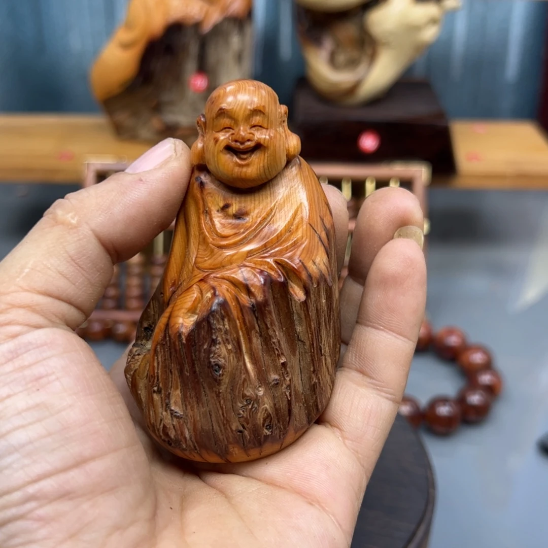 将***兔木崖柏木摆件手把件