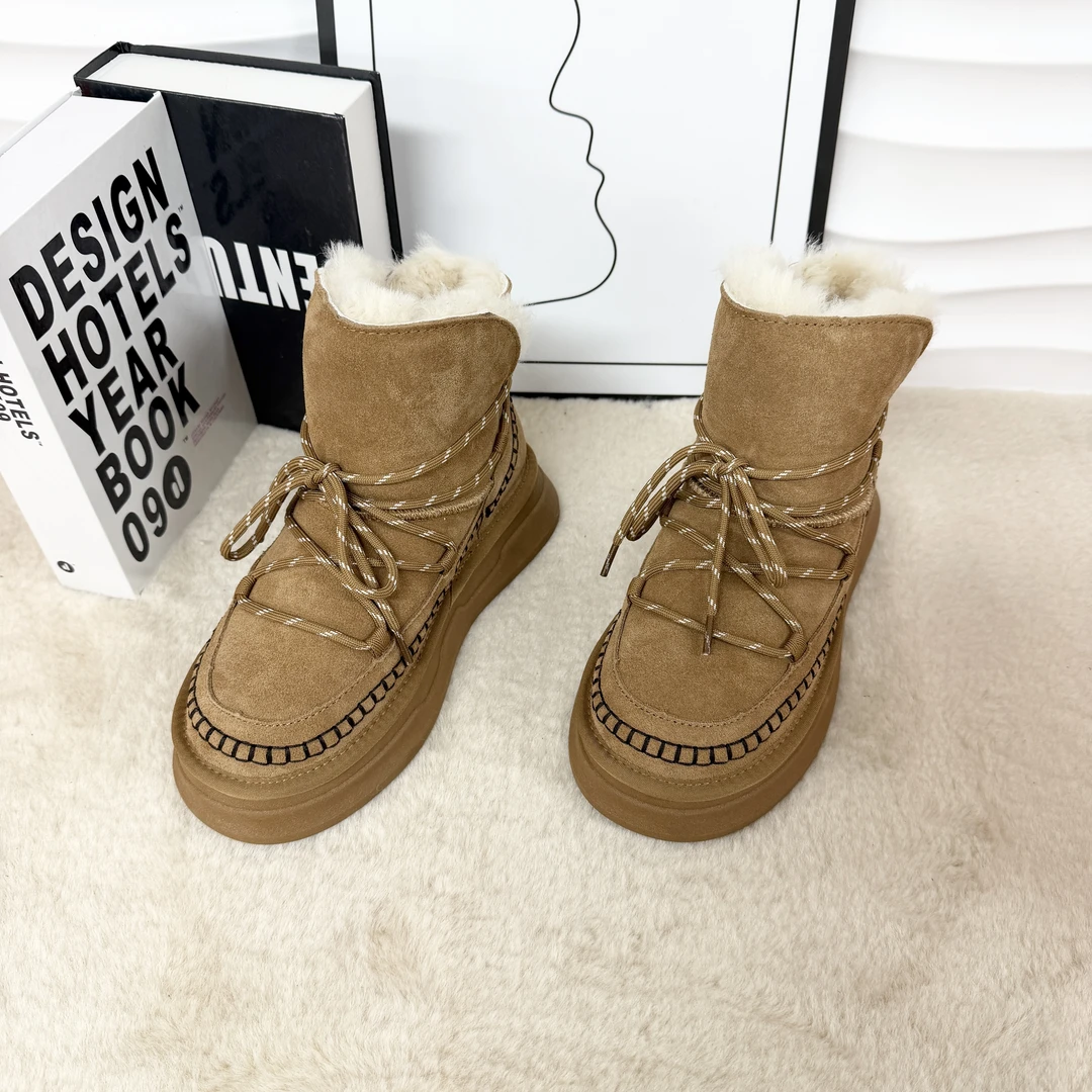 新款气质百搭潮流女士{羊毛}休闲雪地靴/LD/8743