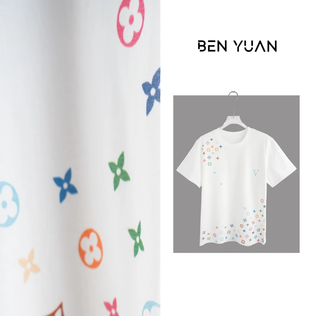 本原&BEN YUAN【满天星印花】夏季新款满天星圆领短袖-ST003