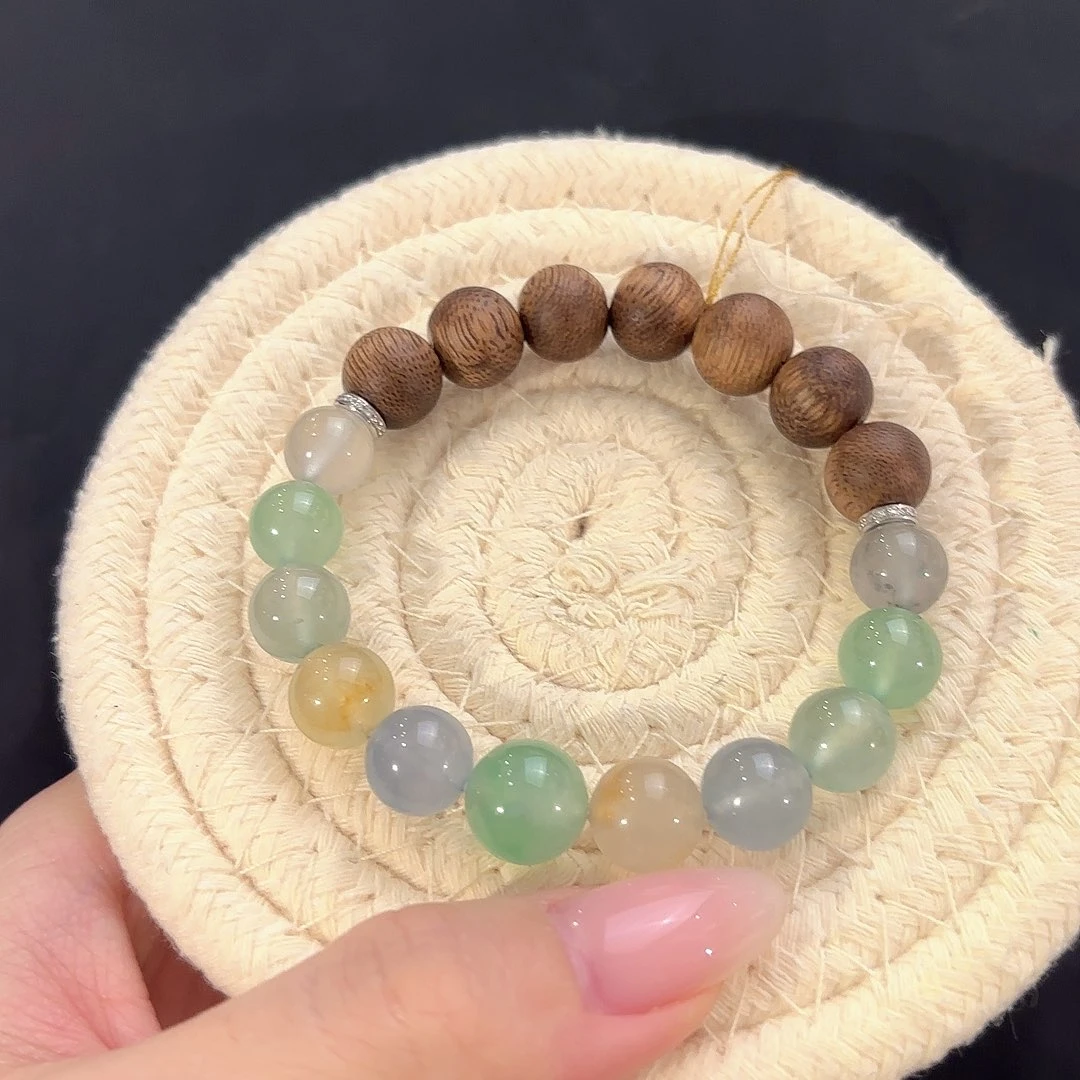 翡翠未镶嵌手串马卡龙多宝手串多人不退不换