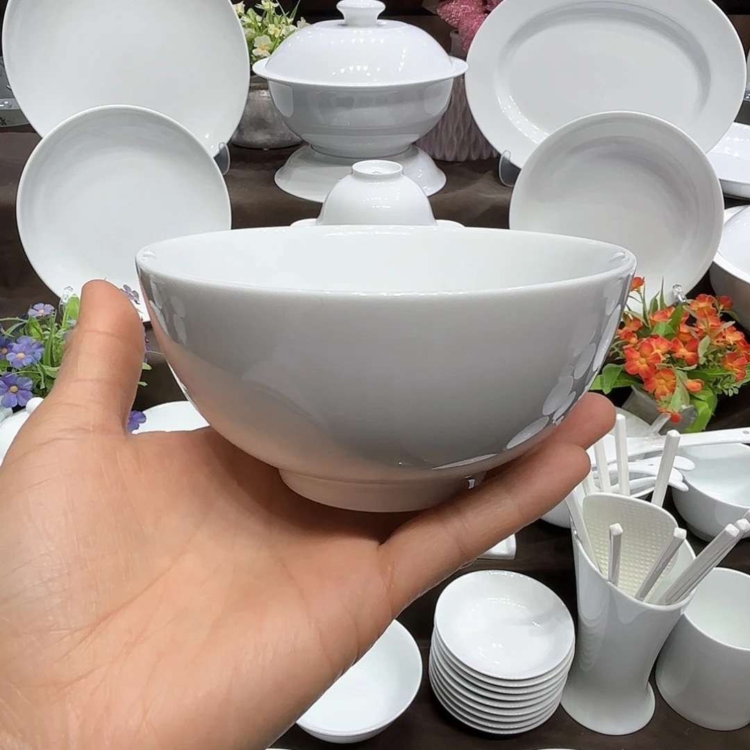 陶高白瓷4.5寸奥碗10个