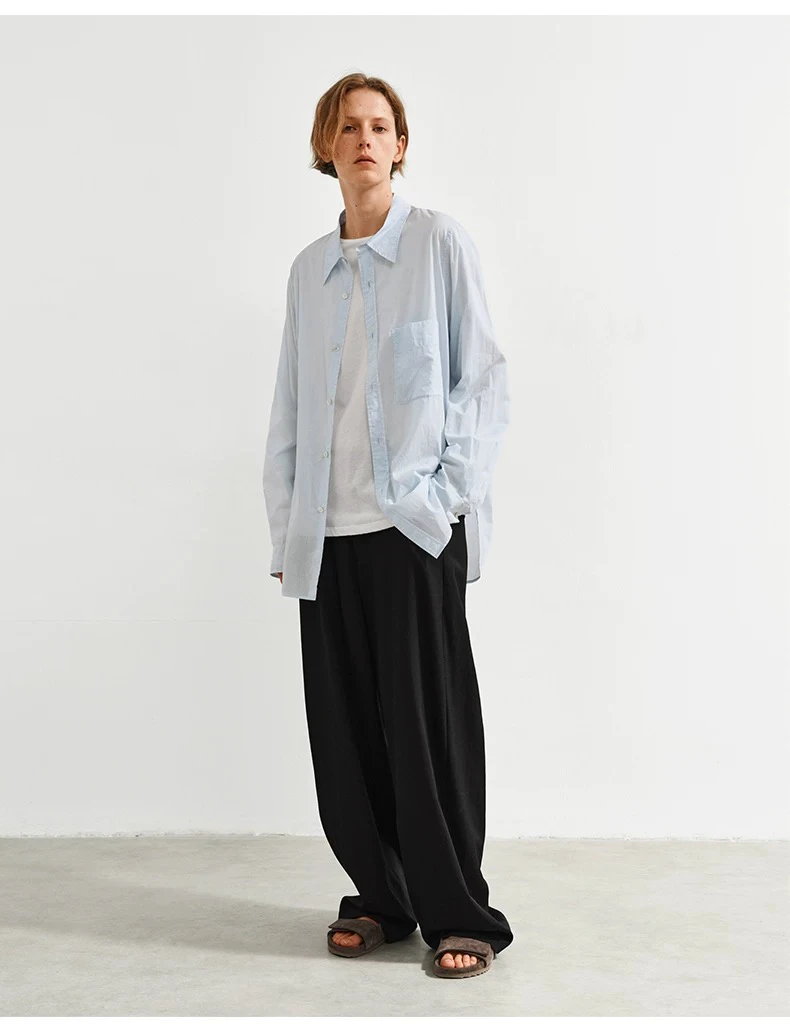 YEARLY PLAN 2025年春季新款宽松精纺羊毛休闲西裤低腰时尚长裤